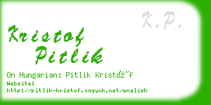 kristof pitlik business card